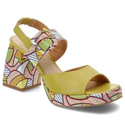 Żółte Sandały Armodo Eleganckie Skórzane Obuwie. Zielone sandały Armodo, bez wzorów, eleganckie, bez obcasa, na obcasie, bez zapięcia. Za 289.00 zł.