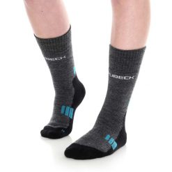 Skarpety damskie trekkingowe z wełną merino Brubeck Trekking Light. Niebieskie skarpety Brubeck, bez wzorów, z elastanu. Za 60.99 zł.