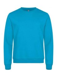 Clique Basic Roundneck – Bluza unisex z okrągłym dekoltem, turkusowa, materiał. Niebieskie bluzy CLIQUE, l, bez wzorów, z bawełny, bez kaptura. Za 155.70 zł.