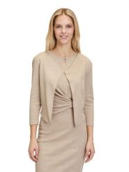 CARTOON Bolerko w kolorze beżowym rozmiar: 42. Brązowe swetry Cartoon, bez wzorów, bez ramiączek. Za 69.99 zł.