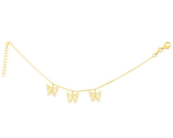 Bransoletka srebrna - motyle. Szare bransoletki Apart, pozłacane. W wyprzedaży za 111.30 zł.