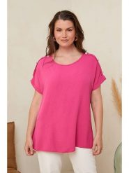 Curvy Lady Bluzka w kolorze różowym rozmiar: 48/50. Różowe bluzki Curvy Lady, bez wzorów, klasyczne, bez kołnierzyka, bez ramiączek. Za 74.46 zł.