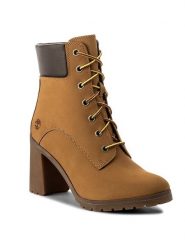Timberland Trzewiki Allington 6 In Lace U A1HLS/TB0A1HLS2311 Żółty. Żółte botki Timberland, bez wzorów, ze skóry, bez obcasa, na słupku, bez zapięcia. Za 659.99 zł.