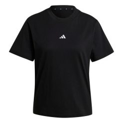 Damska koszulka bawełniana adidas Essentials Small Logo. Czarne bluzki Adidas, bez wzorów, z bawełny, bez kołnierzyka, bez ramiączek. Za 185.00 zł.