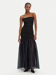 STAUD Sukienka wieczorowa Liya R24F2184JO Czarny Slim Fit. Czarne sukienki STAUD, xs, bez wzorów, z wiskozy, wizytowe, bez kołnierzyka, bez ramiączek. Za 1,239.00 zł.