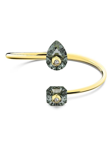 Swarovski Pozłacana bransoletka z elementami ozdobnymi rozmiar: S. Szare bransoletki SWAROVSKI, z kryształem, metalowe. Za 273.45 zł.