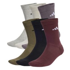 Skarpety Cushioned Crew 6 Pairs. Brązowe skarpety Adidas, bez wzorów. W wyprzedaży za 62.13 zł.