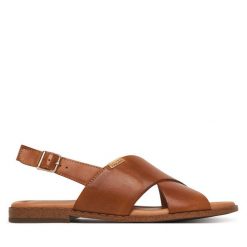 Sandały Pikolinos. Brązowe sandały Pikolinos, bez wzorów, bez obcasa, na płaskiej podeszwie, bez zapięcia. Za 489.99 zł.