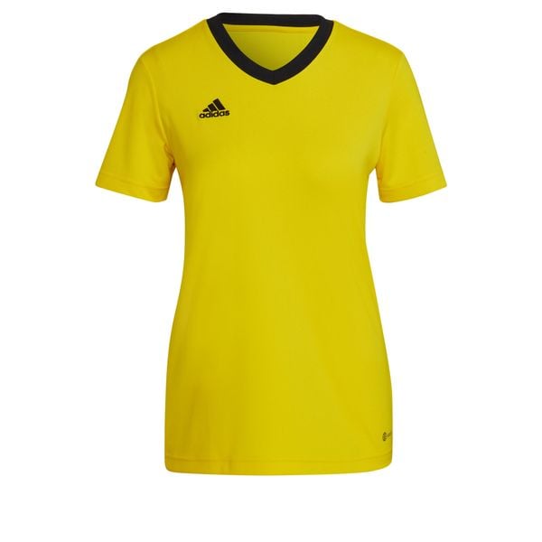 Koszulka piłkarska damska Adidas Entrada 22 Jersey. Żółte bluzki Adidas, xs, bez wzorów, z jersey, sportowe, bez kołnierzyka, bez ramiączek. Za 62.00 zł.