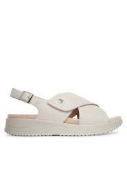 Caprice Sandały 9-28707-46 Biały. Białe sandały Caprice, bez wzorów, ze skóry, bez obcasa, na płaskiej podeszwie, bez zapięcia. Za 276.99 zł.