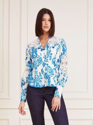 Marciano Guess Bluzka 4GGH07 9708Z Kolorowy Regular Fit. Bluzki Marciano Guess, z aplikacjami, ze lnu, bez kołnierzyka, bez ramiączek. Za 489.99 zł.