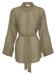 MOSS COPENHAGEN Koszula "Carcella" w kolorze khaki rozmiar: XS/S. Brązowe koszule Moss Copenhagen, s, bez wzorów, z tkaniny, bez kołnierzyka, bez ramiączek. Za 154.45 zł.