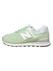 New Balance Skórzane sneakersy w kolorze zielonym rozmiar: 43. Zielone trampki New Balance, z aplikacjami, ze skóry, bez zapięcia. Za 410.95 zł.