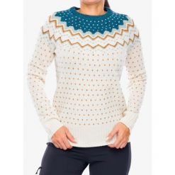 Sweter damski Fjallraven Ovik Knit Sweater. Białe swetry Fjällräven, bez wzorów, bez ramiączek. Za 970.99 zł.