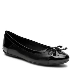Baleriny Geox. Czarne baleriny Geox, bez wzorów, bez obcasa. Za 329.99 zł.
