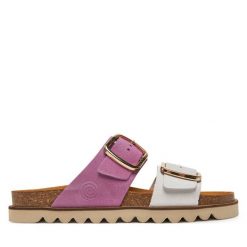 Klapki Dr. Brinkmann. Fioletowe klapki Dr. Brinkmann, bez wzorów, bez obcasa. Za 419.99 zł.