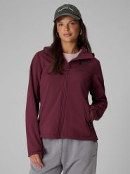 4F Kurtka softshell wiatroodporna damska - burgundowa XXL. Czerwone kurtki sportowe 4f, xxl, bez wzorów, z softshellu, bez kaptura. Za 299.99 zł.