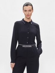 Tommy Hilfiger Koszula Smd Detail Fluid Shirt WW0WW40549 Granatowy Regular Fit. Niebieskie koszule TOMMY HILFIGER, bez wzorów, z wiskozy, bez kołnierzyka, bez ramiączek. Za 359.99 zł.