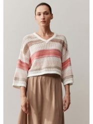 More & More Sweter w kolorze beżowo-jagodowym rozmiar: 34. Brązowe swetry More & More, bez wzorów, bez ramiączek. Za 153.71 zł.