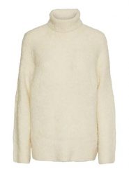 Pieces Sweter w kolorze kremowym rozmiar: XS. Brązowe golfy Pieces, xs, bez wzorów, z wełny, bez ramiączek. Za 48.28 zł.