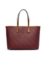 Tommy Hilfiger Torebka Th Monoplay Tote Le AW0AW17416 Czerwony ciemny. Czerwone shopper TOMMY HILFIGER, bez wzorów, ze skóry, bez dodatków. Za 849.99 zł.
