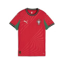 Damska koszulka domowa drużyny kobiet Portugalia 2025 PUMA. Czerwone bluzki Puma, xl, bez wzorów, sportowe, bez kołnierzyka, bez ramiączek. Za 419.00 zł.