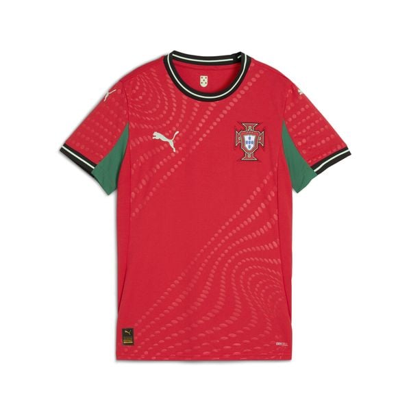 Damska koszulka domowa drużyny kobiet Portugalia 2025 PUMA. Czerwone bluzki Puma, xl, bez wzorów, sportowe, bez kołnierzyka, bez ramiączek. Za 419.00 zł.