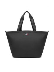 Tommy Jeans Torba Ess Daily Tote AW0AW17891 Czarny. Czarne shopper Tommy Jeans, bez wzorów, z jeansu, bez dodatków. Za 349.99 zł.