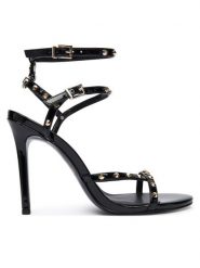 Just Cavalli Sandały 79RA3S20 ZSD52 Czarny. Czarne sandały Just Cavalli, bez wzorów, ze skóry, bez obcasa, na szpilce, bez zapięcia. Za 739.99 zł.