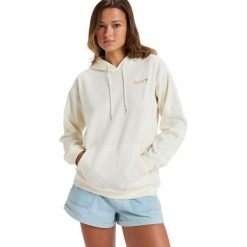 Bluza z kapturem dla Kobiety SATURDAZE. Białe bluzy Roxy, bez wzorów, z bawełny, z kapturem. Za 209.99 zł.