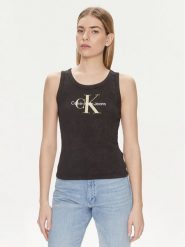 Calvin Klein Jeans Top Archival Monologo J20J223160 Czarny Slim Fit. Czarne topy Calvin Klein Jeans, m, bez wzorów, z bawełny, bez kołnierzyka, bez ramiączek. Za 119.99 zł.