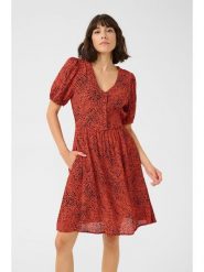 Kaffe Sukienka w kolorze czerwono-czarnym rozmiar: 42. Czerwone sukienki Kaffe, bez wzorów, z wiskozy, bez kołnierzyka, bez ramiączek, mini. Za 130.99 zł.