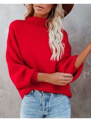 Milan Kiss Sweter w kolorze czerwonym rozmiar: S. Czerwone swetry Milan Kiss, s, bez wzorów, bez ramiączek. Za 130.99 zł.
