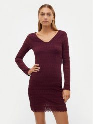 Vero Moda Sukienka koktajlowa Zoe 10315445 Bordowy Slim Fit. Czerwone sukienki Vero Moda, xs, bez wzorów, z syntetyku, wizytowe, bez kołnierzyka, bez ramiączek. Za 89.99 zł.