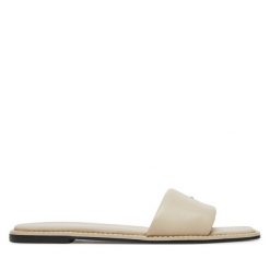 Klapki Calvin Klein. Brązowe klapki Calvin Klein, bez wzorów, bez obcasa. Za 359.99 zł.