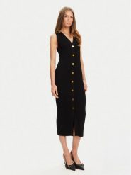 MICHAEL Michael Kors Sukienka dzianinowa MT5832533D Czarny Slim Fit. Czarne sukienki MICHAEL Michael Kors, l, bez wzorów, z dzianiny, bez kołnierzyka, bez ramiączek. Za 1,309.00 zł.