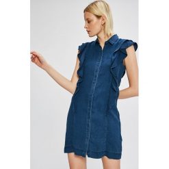 Vero Moda - Sukienka Cole. Niebieskie sukienki Vero Moda, na co dzień, m, bez wzorów, z lyocellu, casualowe, bez kołnierzyka, bez ramiączek, mini, proste. W wyprzedaży za 49.90 zł.