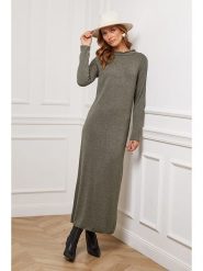 Joséfine Sukienka dzianinowa "Analog" w kolorze khaki rozmiar: M. Brązowe sukienki Joséfine, m, bez wzorów, z dzianiny, bez kołnierzyka, bez ramiączek, maxi. Za 130.99 zł.