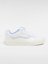 Vans Skórzane sneakersy "Knu Skool" w kolorze biało-błękitnym rozmiar: 37. Białe trampki Vans, bez wzorów, bez zapięcia. Za 149.31 zł.
