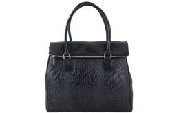Skórzany tote bag BARBERINI'S czarny 950-1. Czarne torebki klasyczne Barberini's, bez wzorów, ze skóry, na ramię, małe, z tłoczeniem, bez dodatków. Za 329.99 zł.
