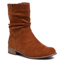 Jenny Fairy WS14087-02 Camel. Brązowe botki Jenny Fairy, bez wzorów, z materiału, bez obcasa, bez zapięcia. Za 119.99 zł.