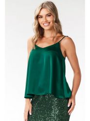 Awama Top w kolorze zielonym rozmiar: XL. Zielone topy Awama, xl, bez wzorów, bez kołnierzyka, bez ramiączek. Za 61.60 zł.