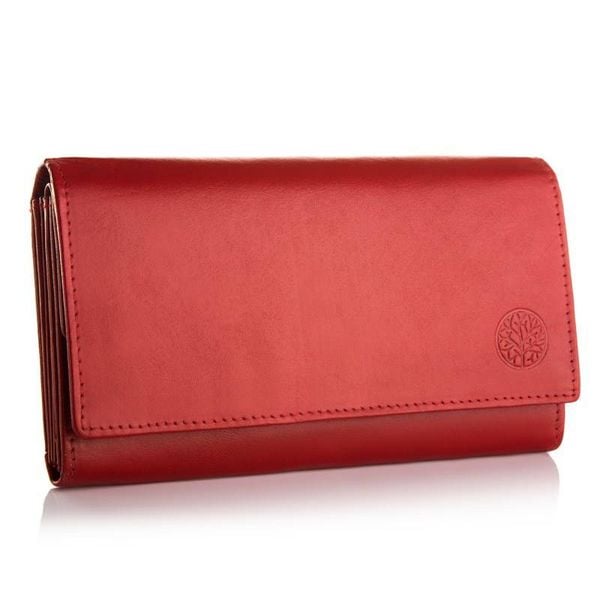 Portfel damski BETLEWSKI BPD-DZ-15 CZERWONY. Czerwone portfele Betlewski, bez wzorów, ze skóry. Za 109.99 zł.