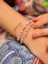 L'Atelier de Gaia Bransoletki (3 szt.) z różowym kwarcem rozmiar: onesize. Czerwone bransoletki L'Atelier de Gaia, z kwarcem, z mosiądzu. Za 64.95 zł.