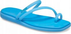Klapki Dla Dorosłych Crocs Miami Frosted Toe Loop Women. Niebieskie klapki Crocs, bez wzorów, z materiału, bez obcasa. Za 159.99 zł.