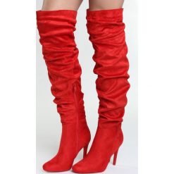 Czerwone Kozaki Figment. Czerwone kozaki Born2be, bez obcasa, na szpilce, bez zapięcia. Za 169.99 zł.