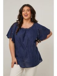 Curvy Lady Bluzka w kolorze granatowym rozmiar: 40/42. Niebieskie bluzki Curvy Lady, bez wzorów, klasyczne, bez kołnierzyka, bez ramiączek. Za 101.23 zł.