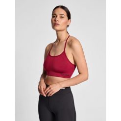 Damski bezszwowy biustonosz sportowy Hummel Tiffy. Czerwone bielizna sportowa Hummel, l, bez wzorów. Za 128.00 zł.