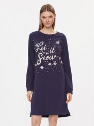 Triumph Koszula nocna Winter Moments NDK X 10216545 Granatowy. Niebieskie koszule nocne Triumph, bez wzorów, z bawełny, bez ramiączek. Za 159.99 zł.