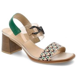 Beżowe Sandały Armodo Modne Obuwie Damskie. Brązowe sandały Armodo, bez wzorów, wizytowe, bez obcasa, na obcasie, bez zapięcia. Za 350.99 zł.
